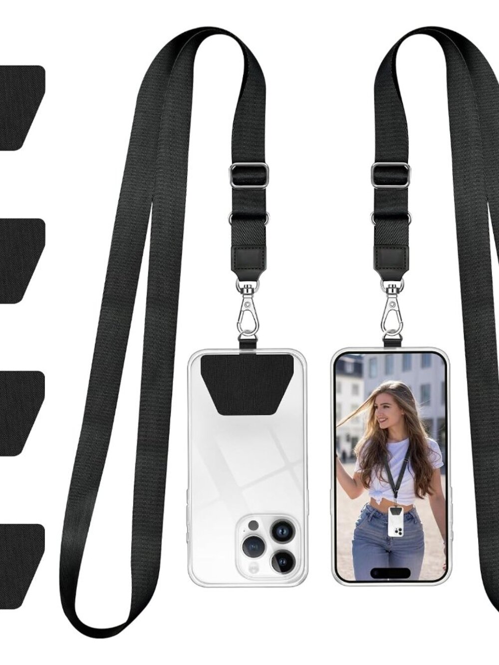 Phone Lanyard, Universal Adjustable Neck Strap for Phone Case Keys ID Badges Cel